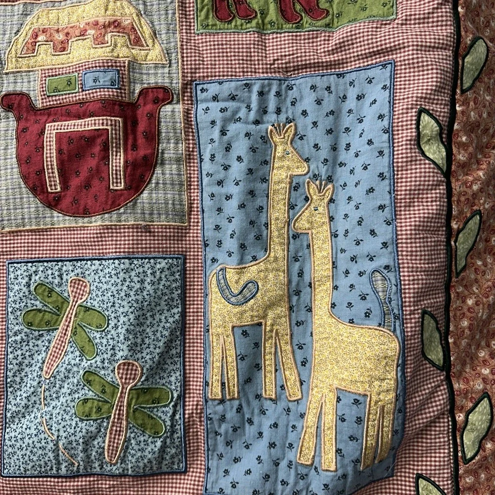 Vintage‎ Noahs Ark Animals Baby Crib Quilt Sheep Turtles Whales Niko